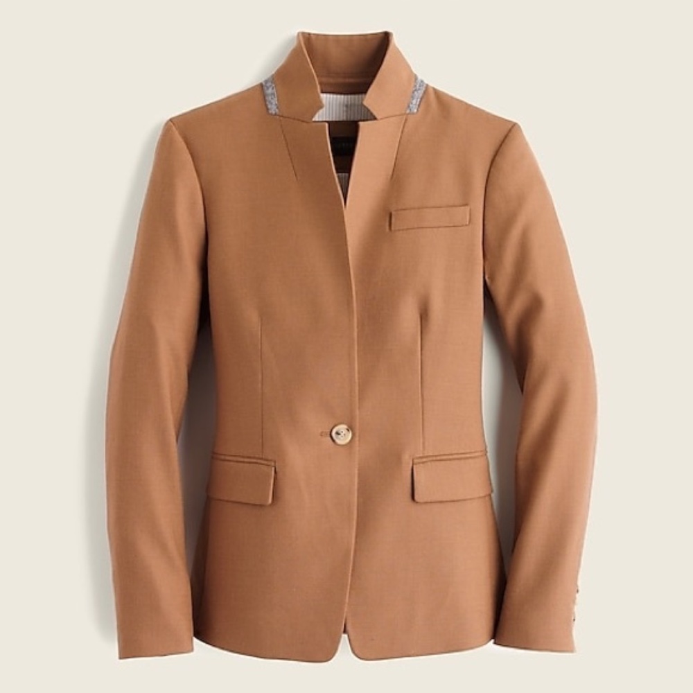 J.Crew Regent Blazer Wool Flannel Warm Camel